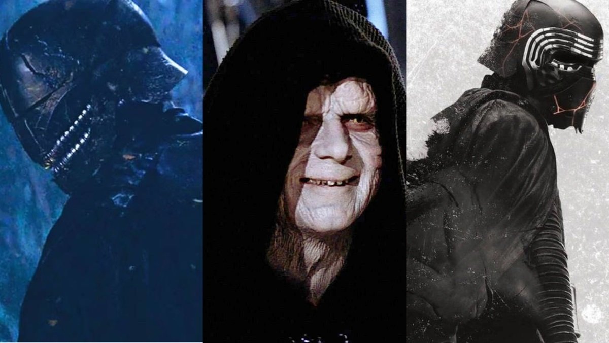 From L to R, The Stranger from The Acolyte, Emperor Palpatine, and Kylo Ren.