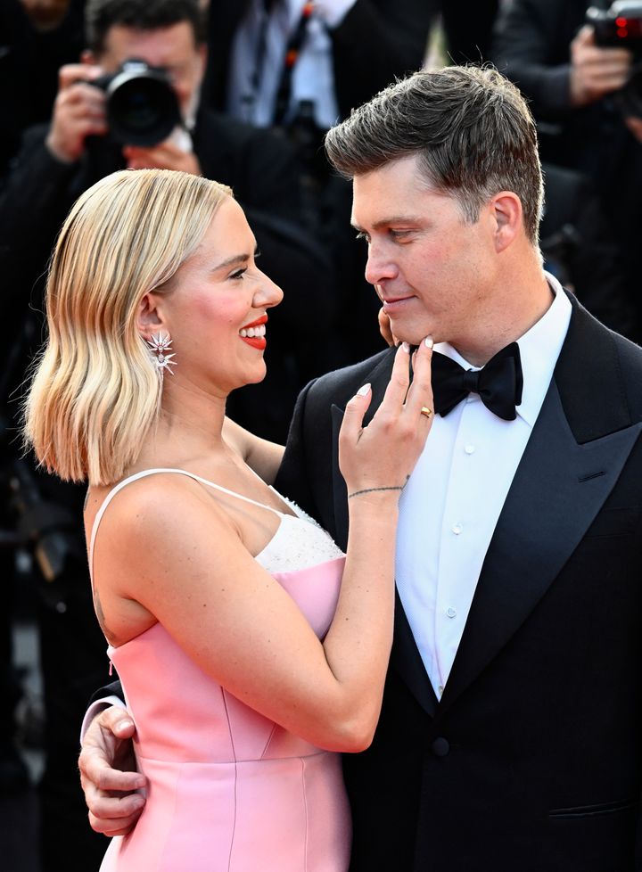 Jost and Johansson attend the "Asteroid City" red carpet during the 76th annual Cannes film festival in 2023.