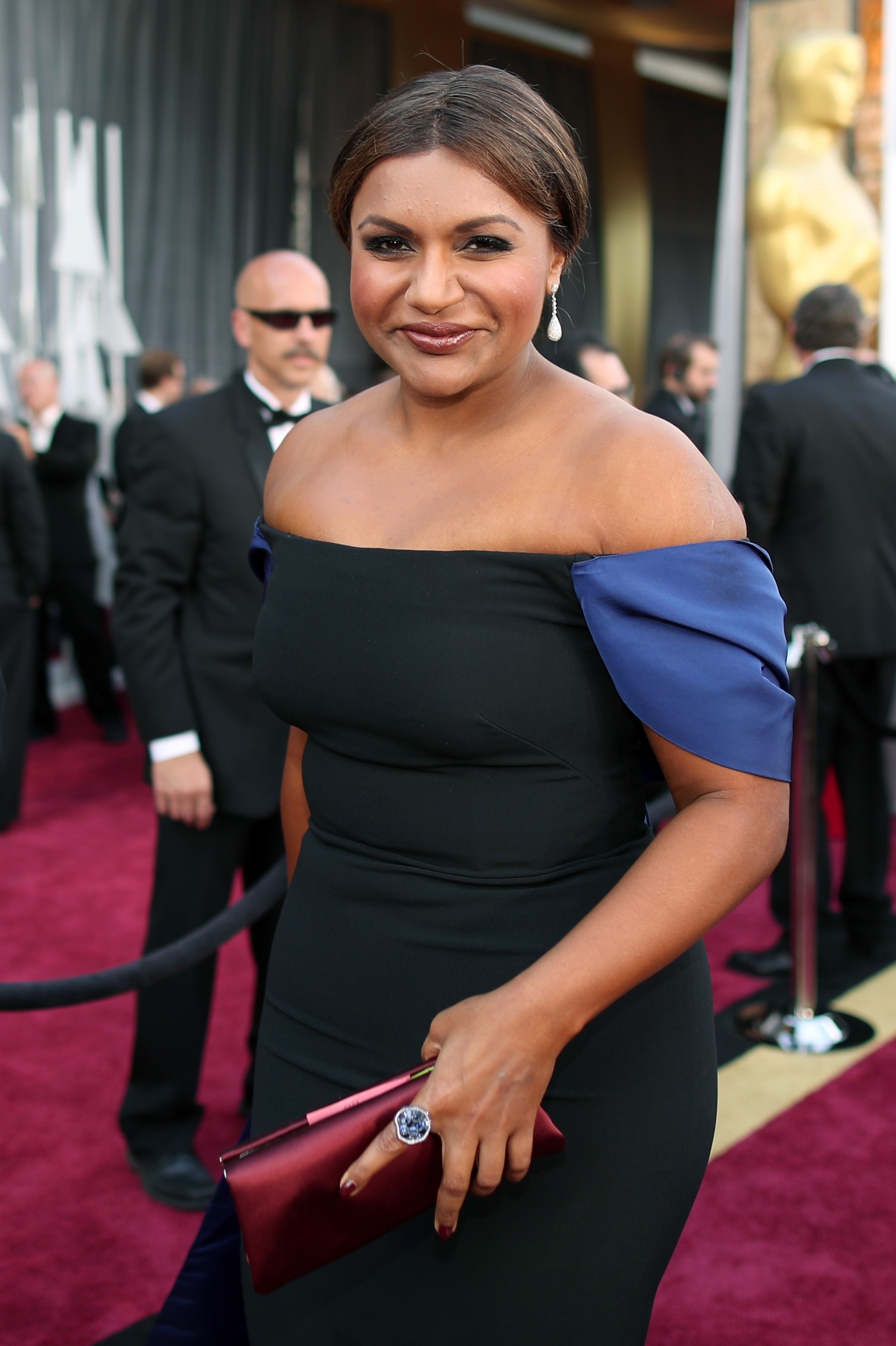 Mindy Kaling, pictured in 2016, smiles at the 88th Annual Academy Awards in Hollywood, California