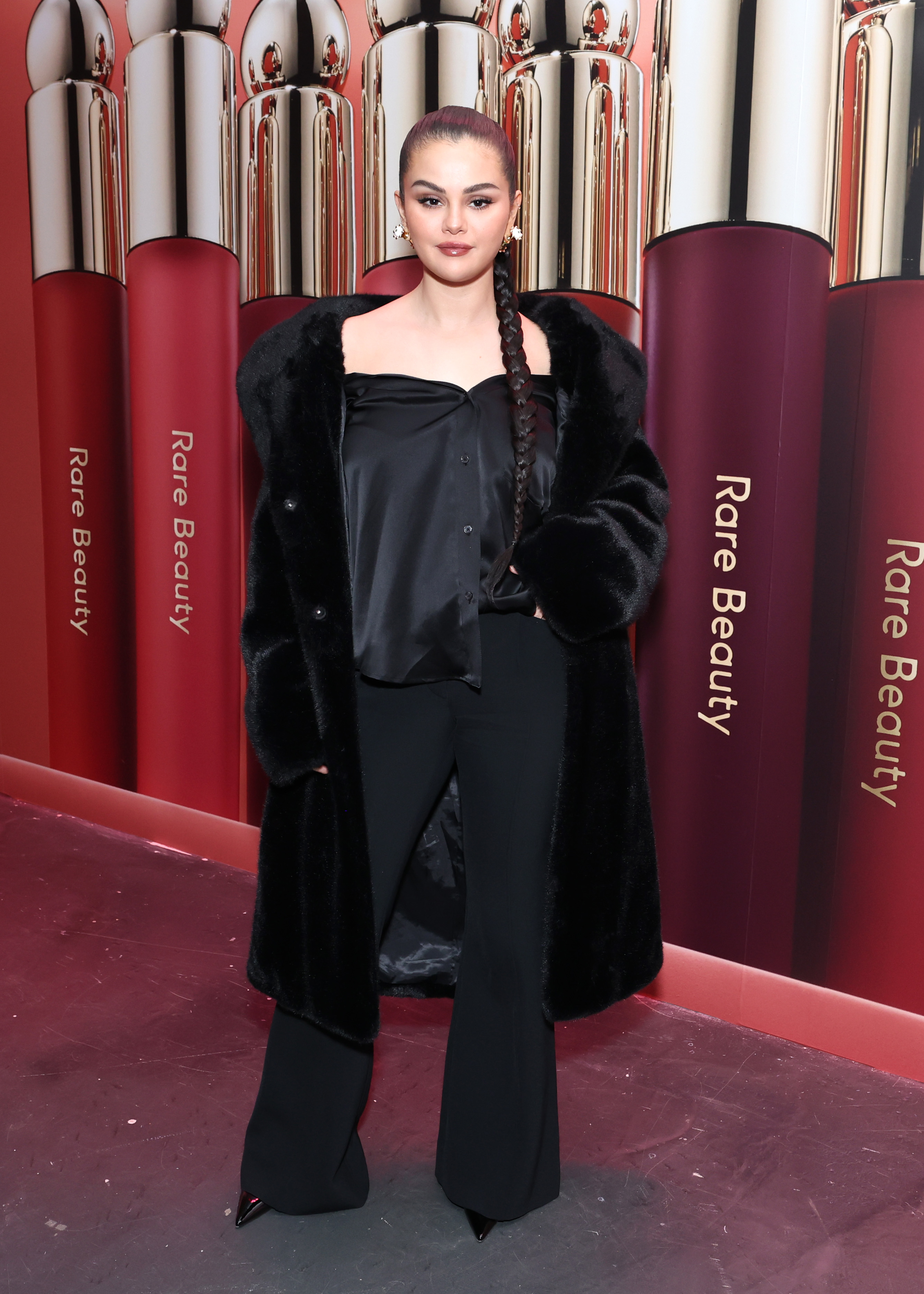 Selena Gomez celebrates the launch of Rare Beauty’s Soft Pinch Tinted Lip Oil Collection on March 29, 2023, in New York City