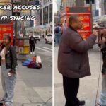 TikTok busker goes viral shutting down man accusing her of lip-syncing
