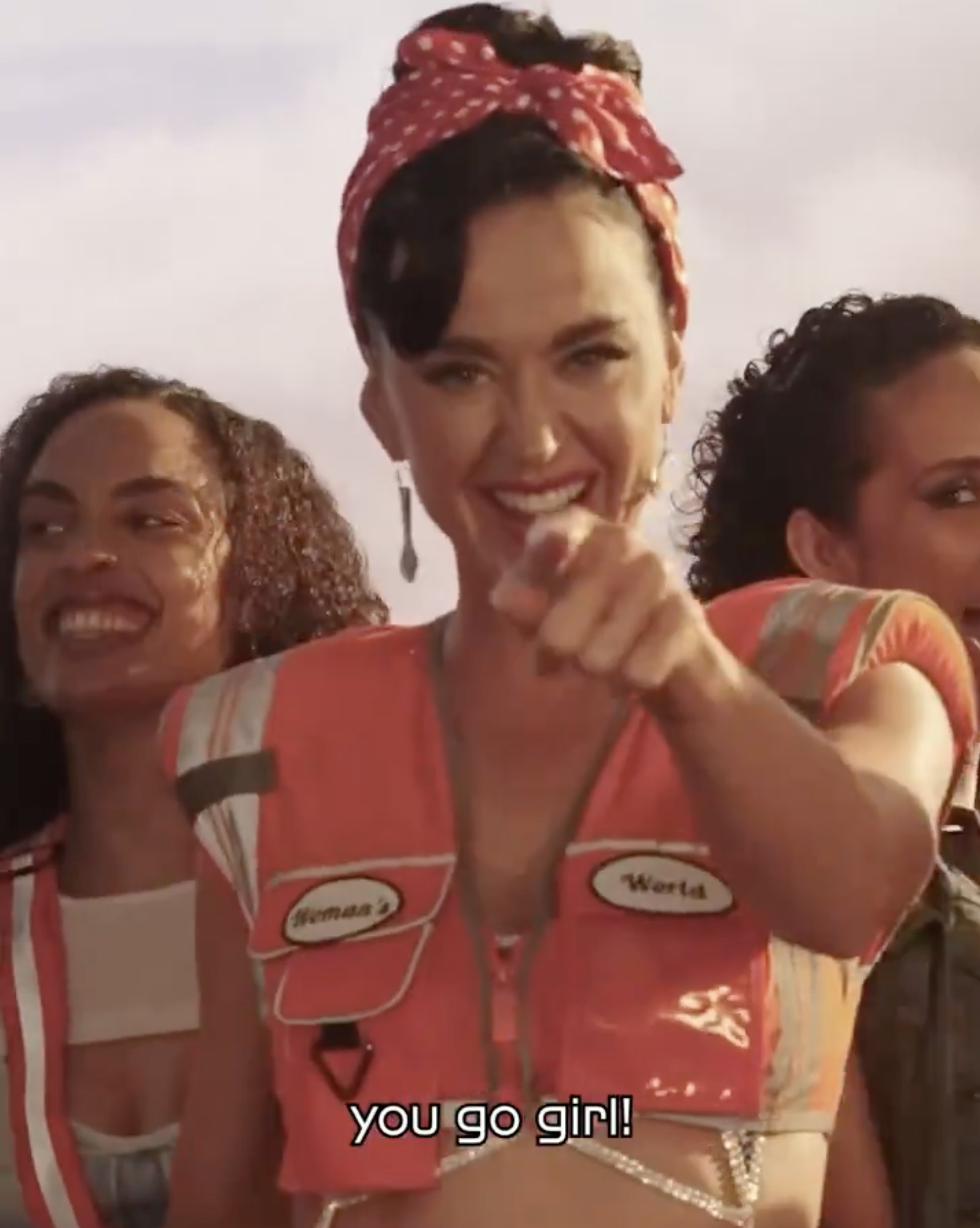Katy Perry in the music video for her new song Woman's World