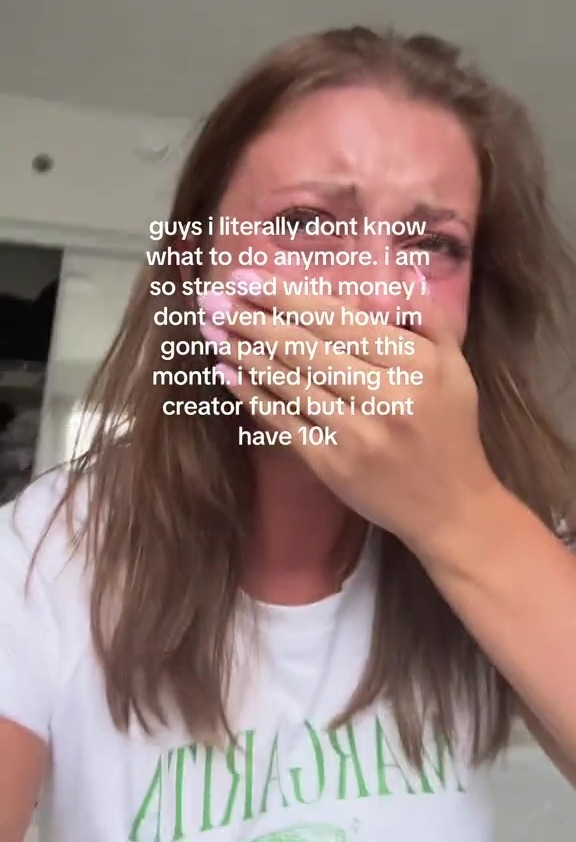 The young woman took to TikTok after allegedly finding herself in a dire financial situation