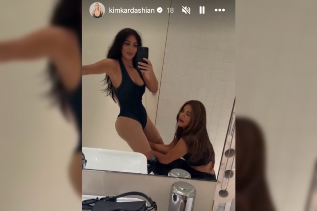 khloe-kardashian-helps-sister-kim-put-on-bodysuit-in-hilarious-video