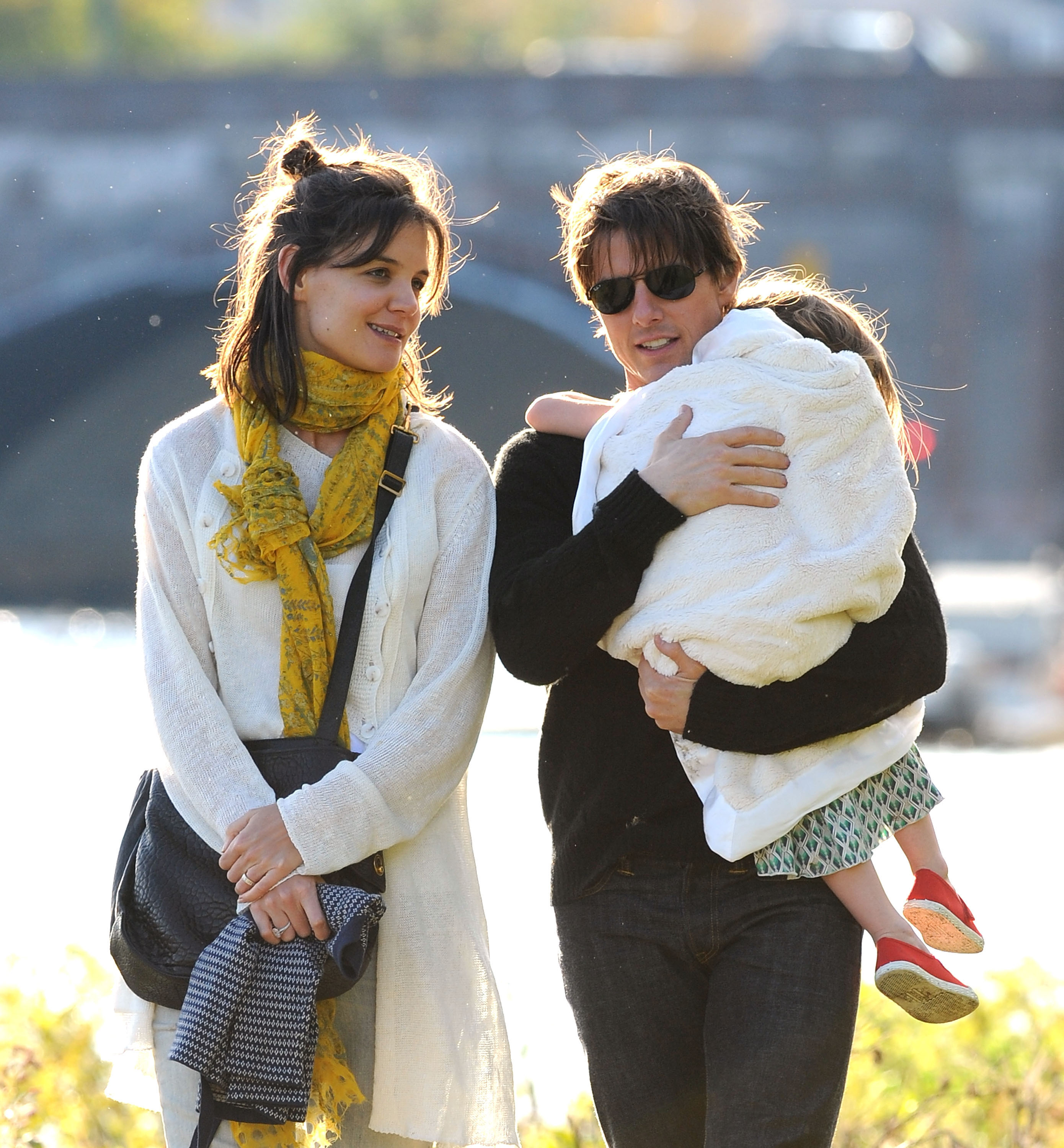 Katie Holmes shares Suri Cruise with her ex, Tom Cruise, seen here in Cambridge, Massachusetts, in 2009