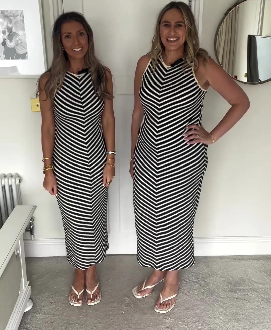 Not only did Rebecca Sudwarts and Kate Seddon find a frock that's perfect for a wedding, but they also got their hands on a striped dress that's super flattering