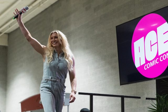 SEATTLE, WA - JUNE 28:  Pro Wrestler and WWE Superstar Charlotte Flair speaks onstage during ACE Comic Con at Century Link Field Event Center on June 28, 2019 in Seattle, Washington.  (Photo by Mat Hayward/Getty Images)