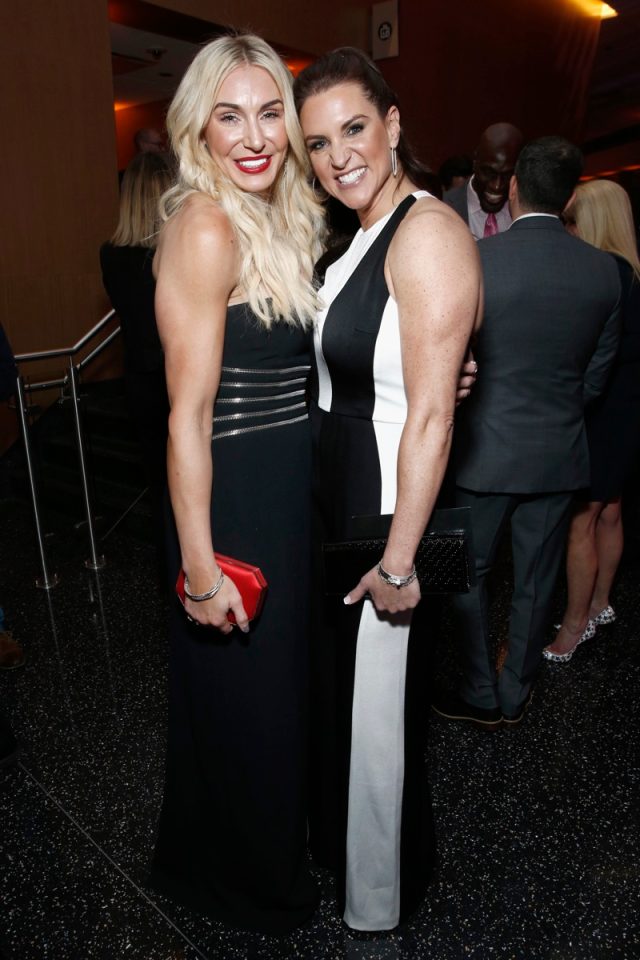 NEW YORK, NEW YORK - APRIL 05: WWE Superstar Charlotte Flair and WWE Chief Brand Officer Stephanie McMahon attend the WWE Superstars For Hope Reception on April 05, 2019 in New York City. (Photo by Brian Ach/Getty Images for WWE)