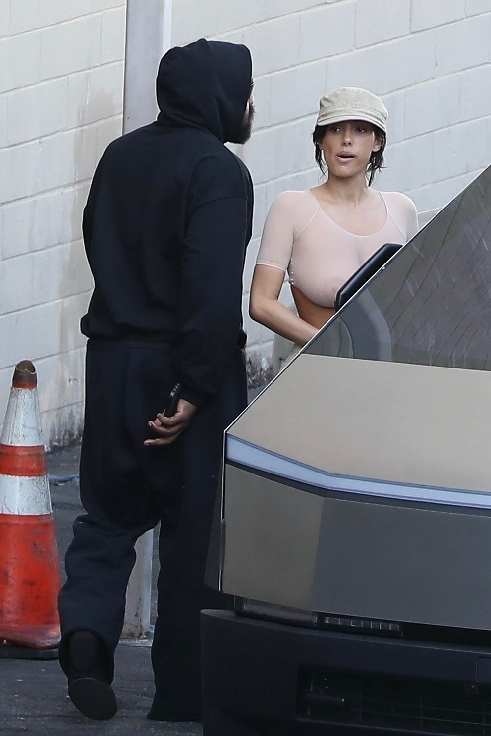 Bianca Censori and Kanye West leaving a movie theater after seeing Fly Me To The Moon