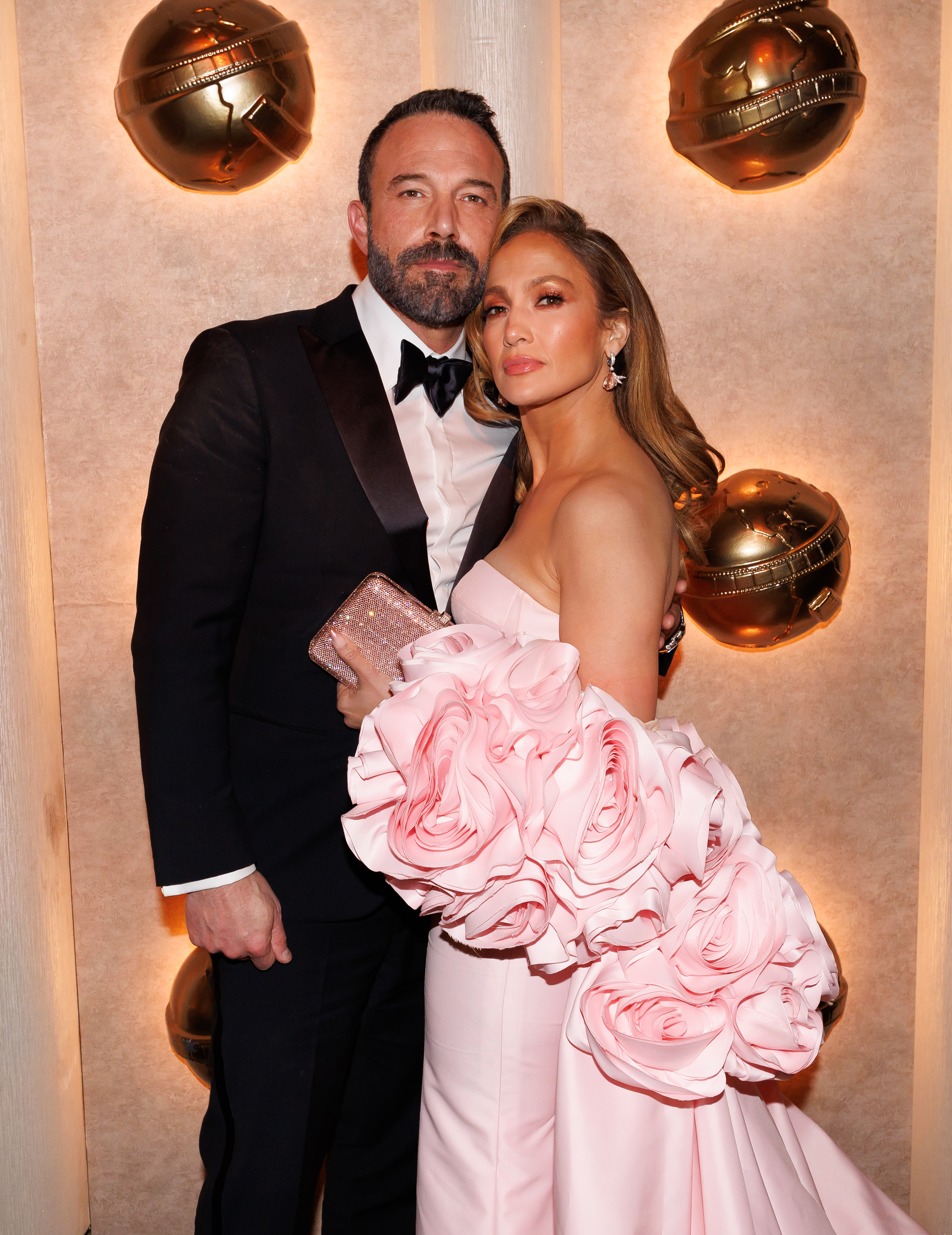 Ben Affleck and his wife Jennifer Lopez at the 2024 Golden Globes