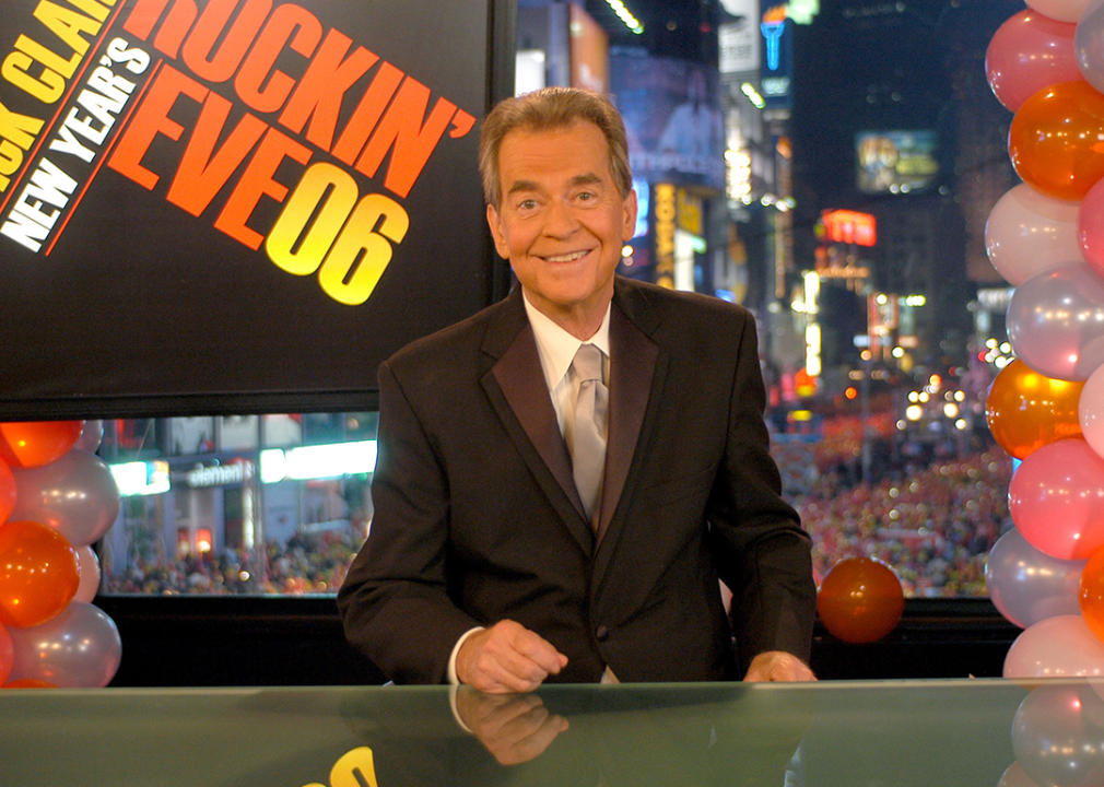 Dick Clark during his annual New Year's Rockin' Eve show from Times Square.