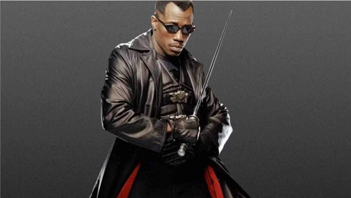 Wesley Snipes as the vampire hunter Blade, from the 1998 film of the same name.