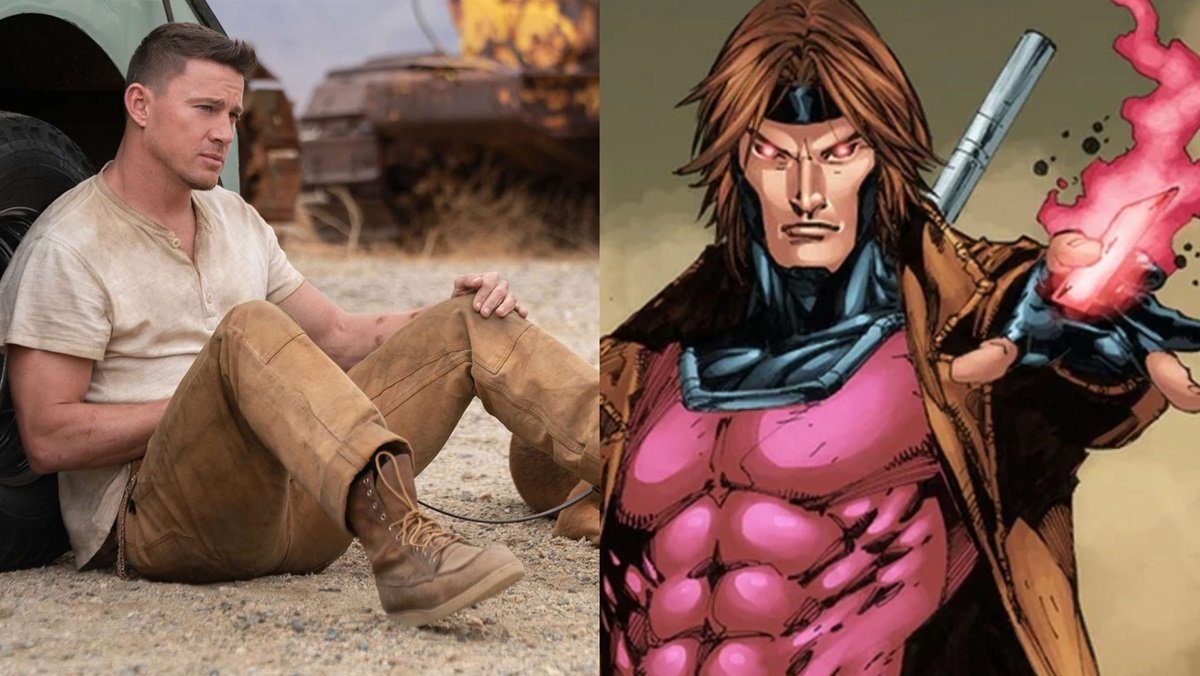 Channing Tatum in the film Dog, and the X-Man hero Gambit.