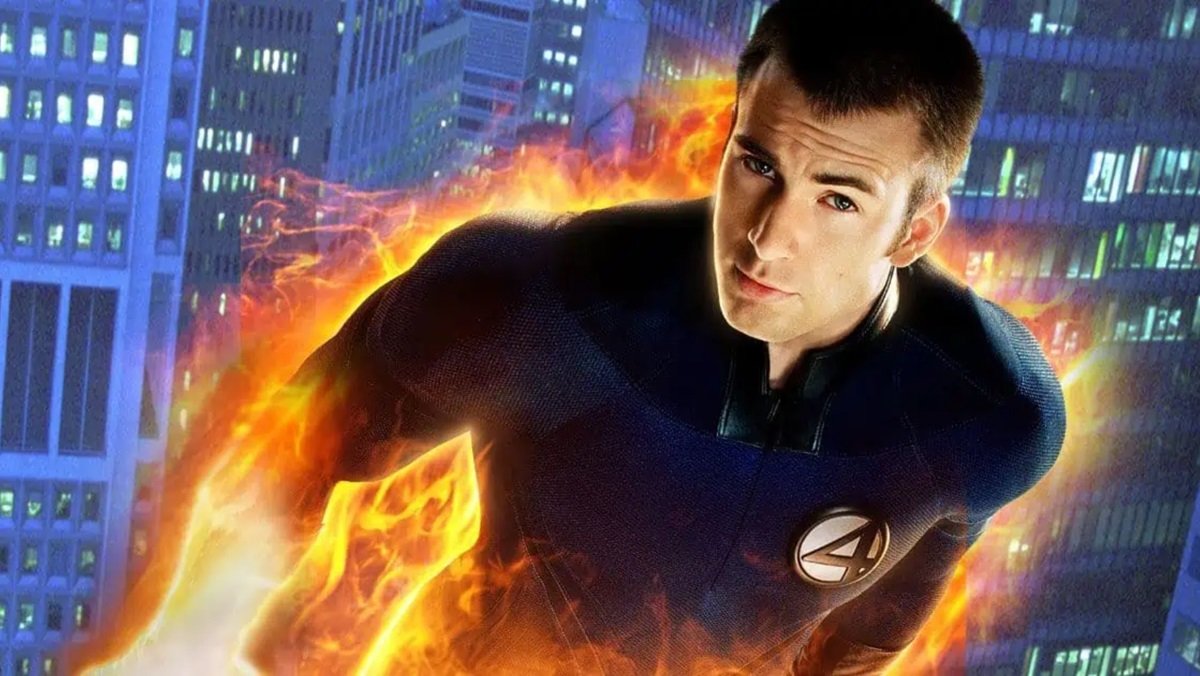 Chris Evans as Johnny Storm, the Human Torch, in 2005's Fantastic Four.