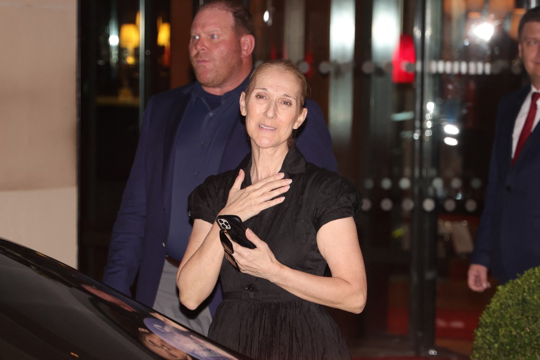  Celine Dion returning to her hotel after a long rehearsal for the opening ceremony of the 2024 Olympic Games in Paris