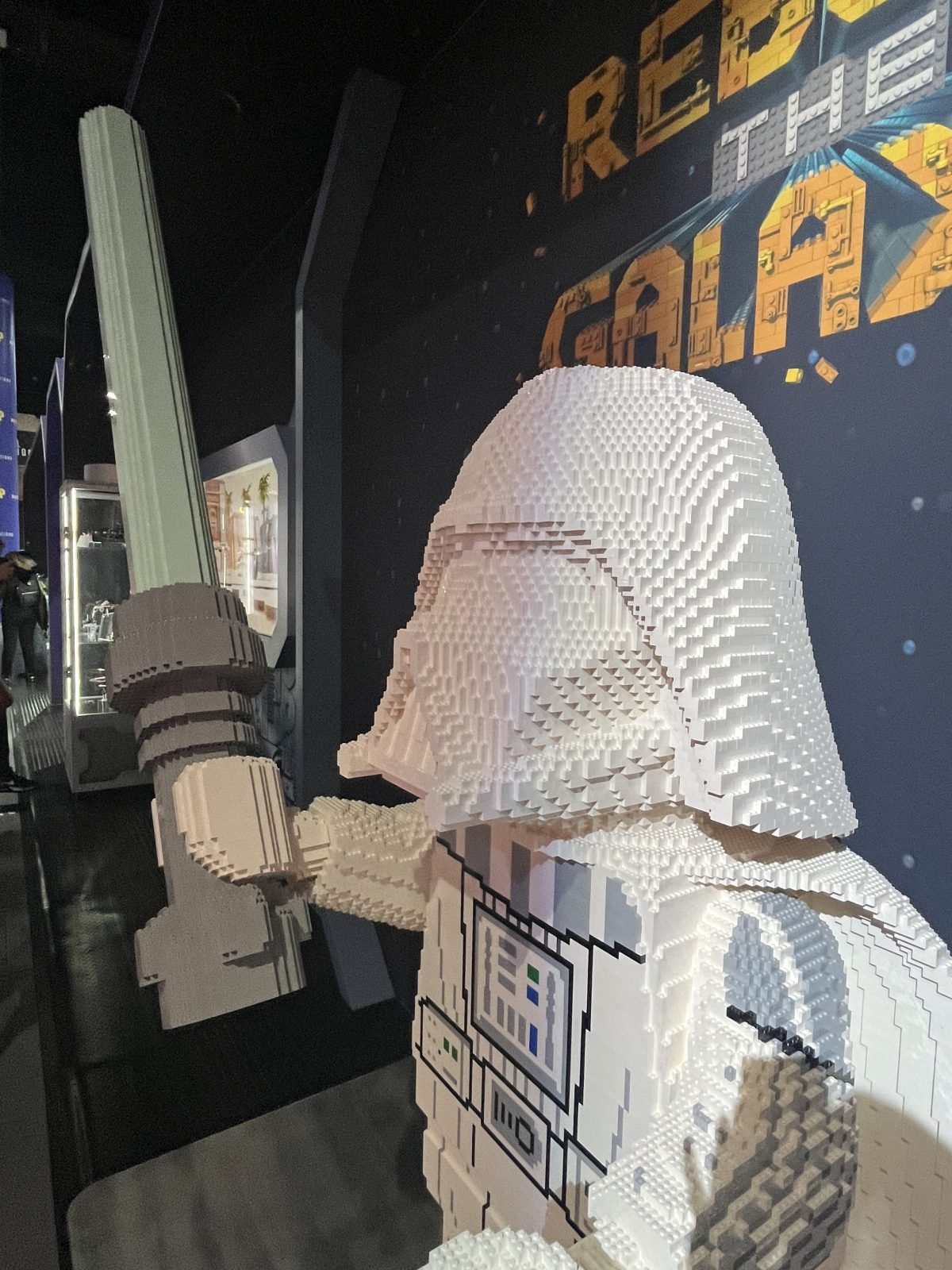 Life-size LEGO model jedi Vader close up