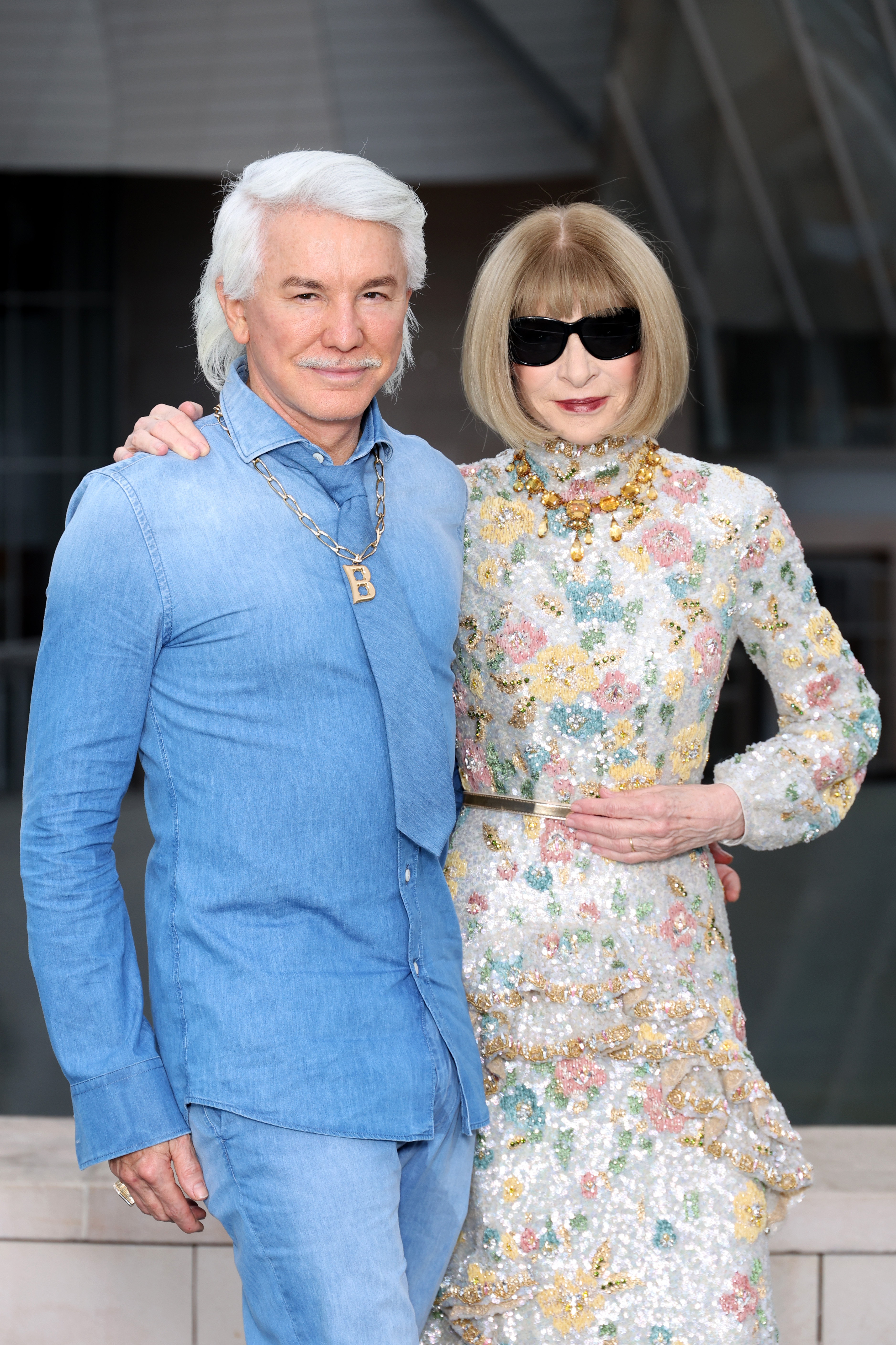 Baz Luhrmann and Anna Wintour at The Prelude To The Paris Games 2024 at Fondation Louis Vuitton on July 25, 2024