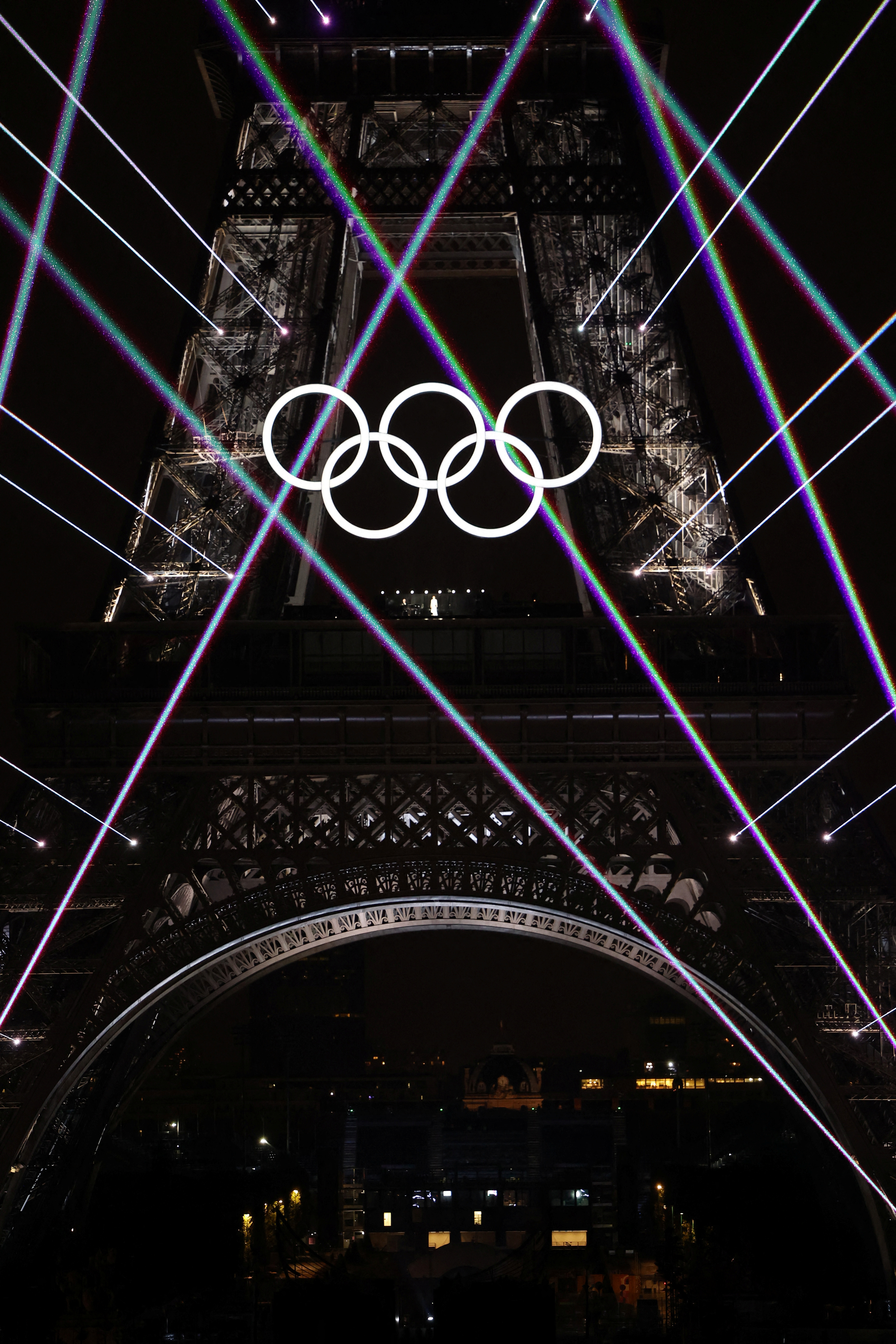Celine Dion performs on the Eiffel Tower to close the opening ceremony of the Olympic Games in Paris, 2024