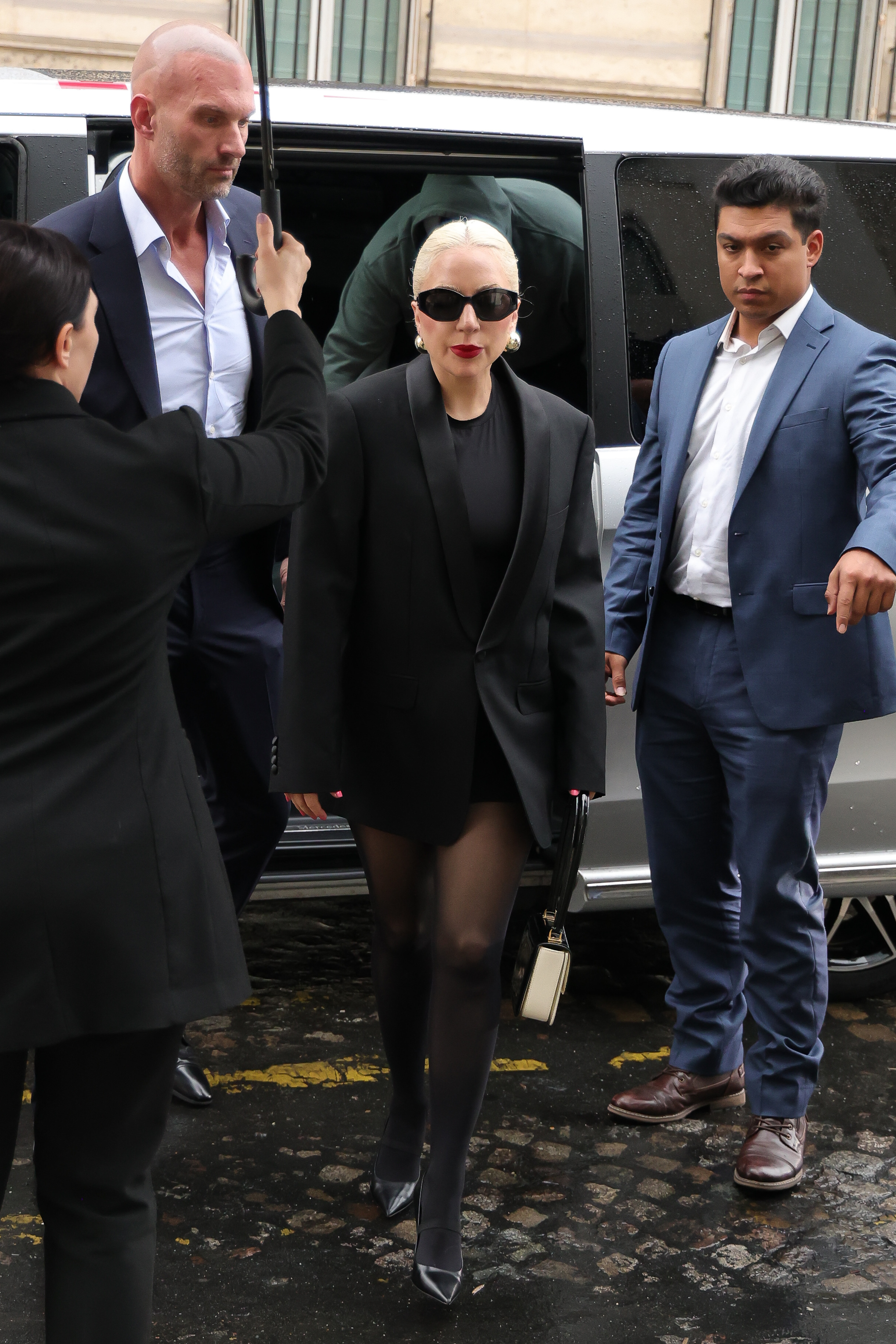 Lady Gaga arriving at the Dior store in Paris, France