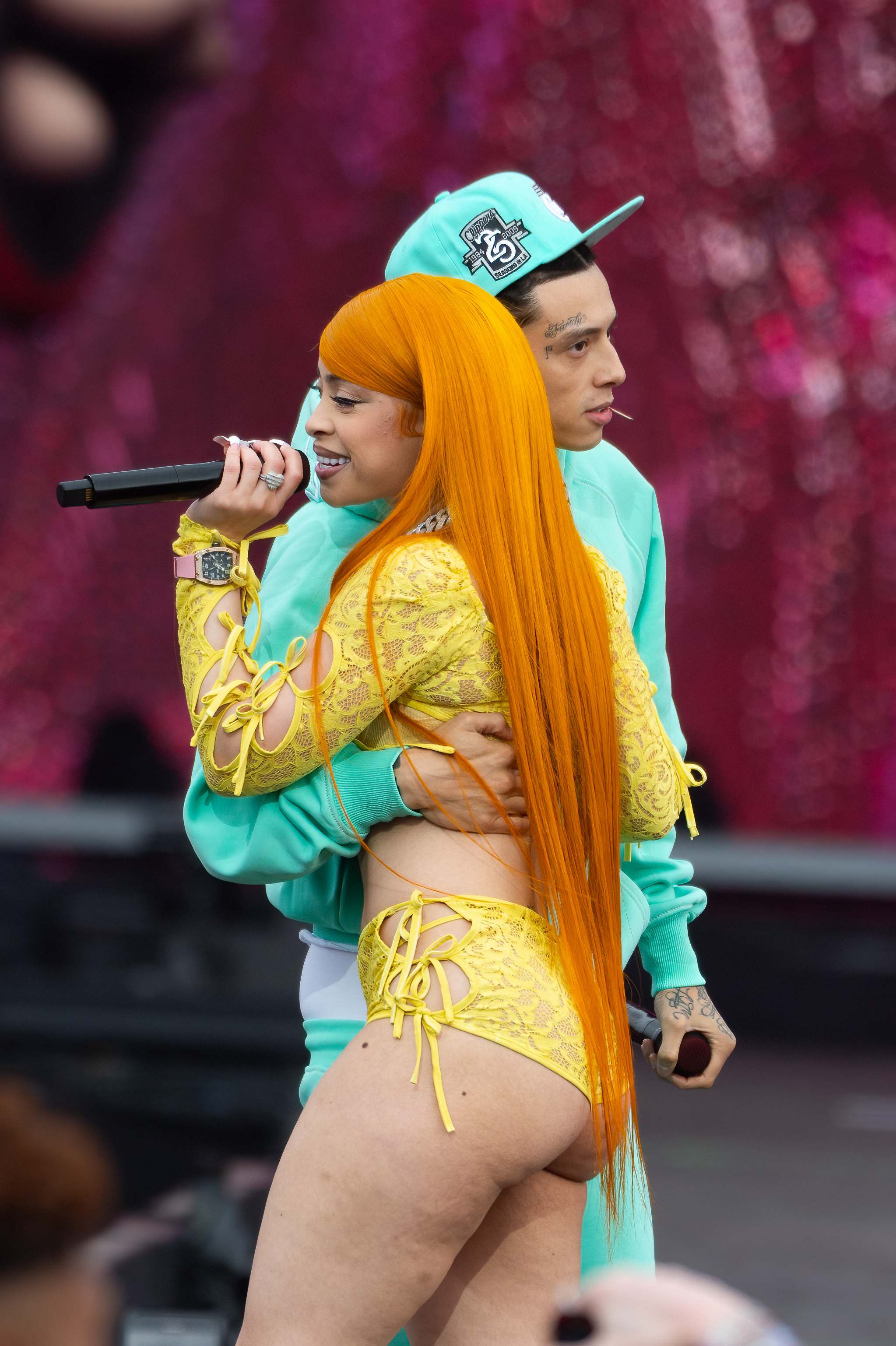 Ice Spice and Central Cee perform during day one of Wireless Festival 2024 at Finsbury Park in London, England