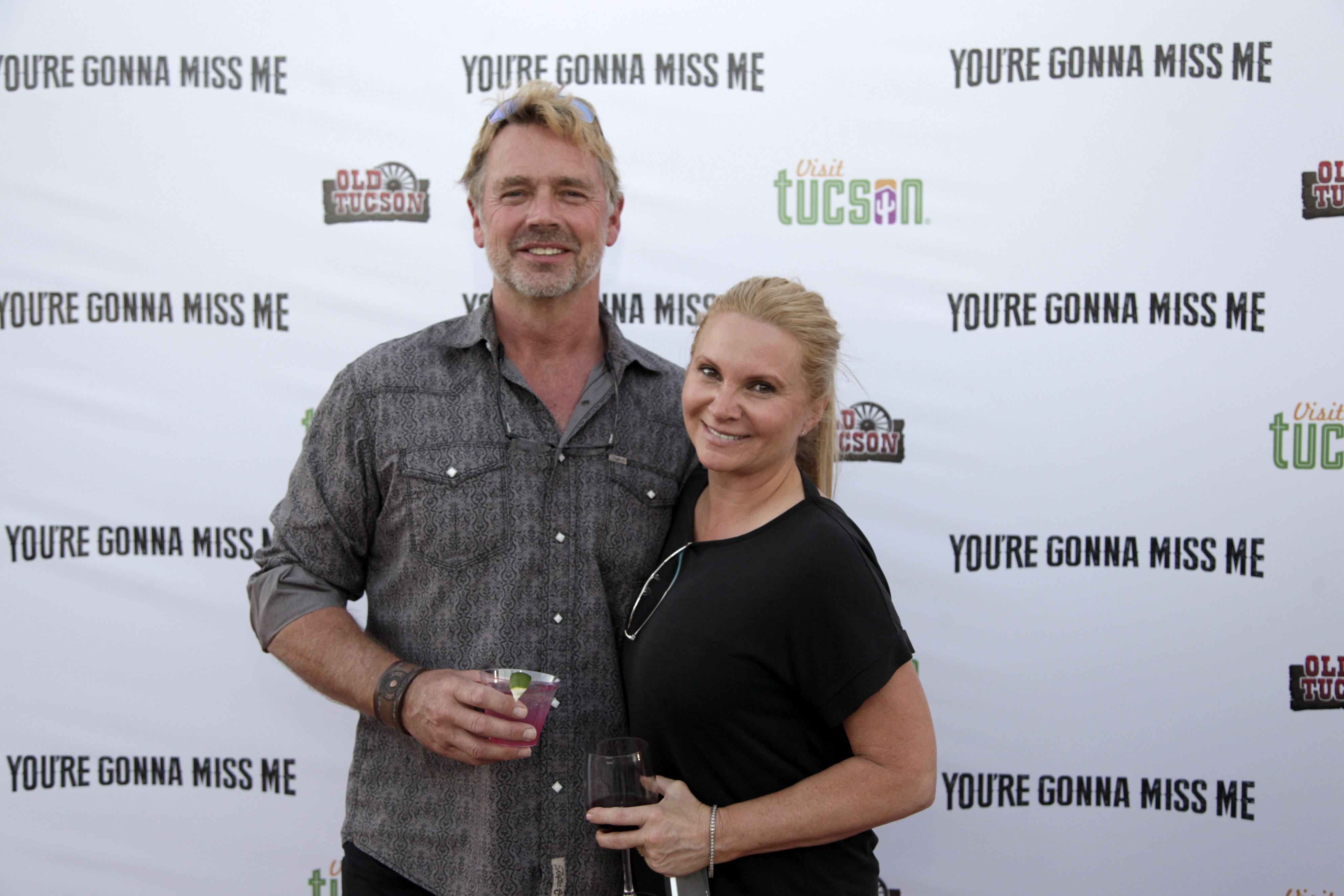 John Schneider and Alicia Allain at the You’re Gonna Miss Me premiere in 2017. The producer and actress died from breast cancer in 2023.