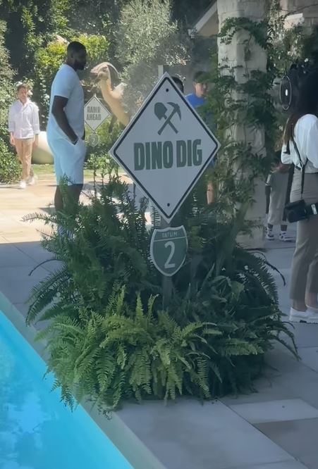 The party was held in Khloe Kardashian's backyard and included themed zones a like Dino Dig