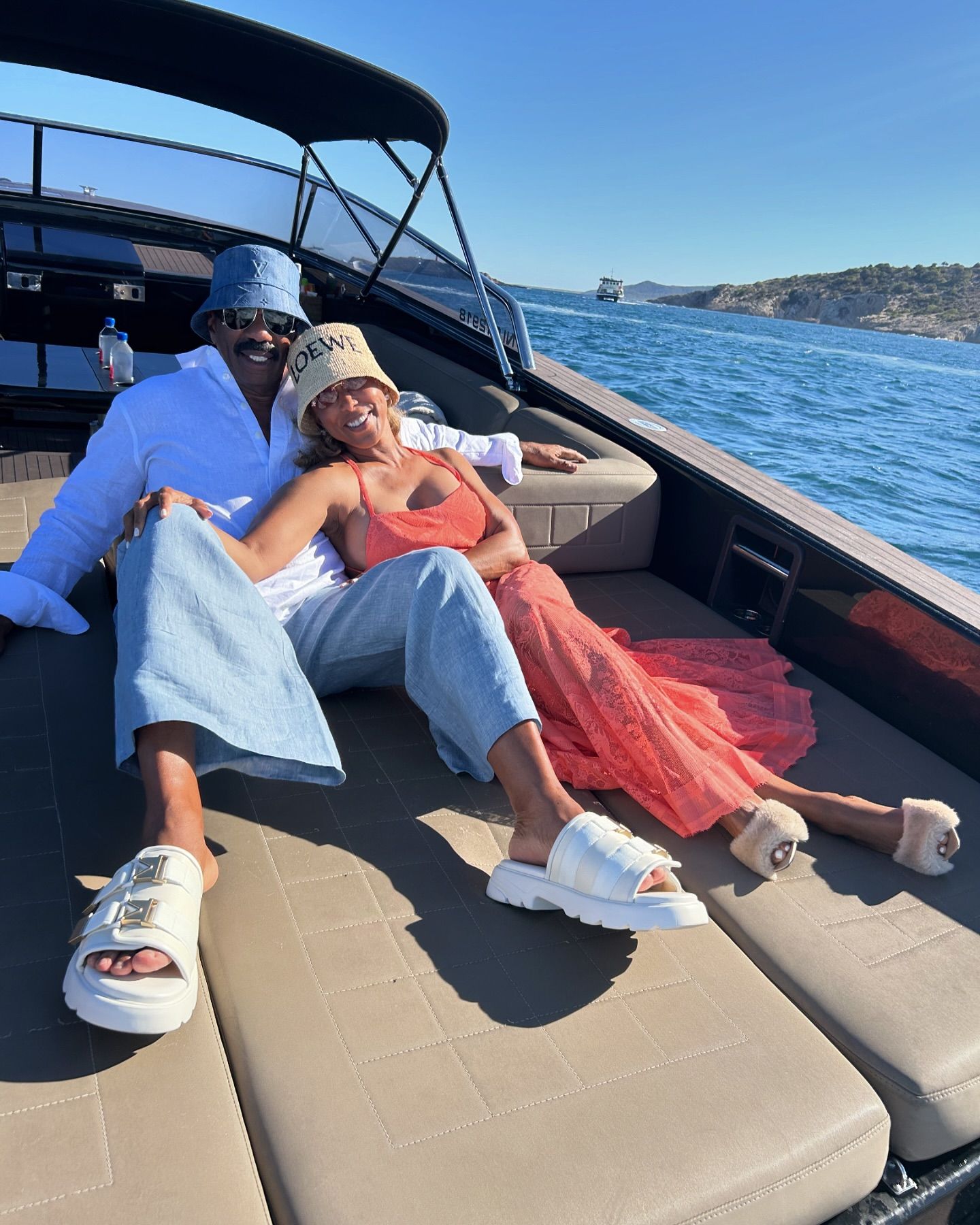 Steve Harvey and his wife went on an anniversary trip, where they are sharing photos