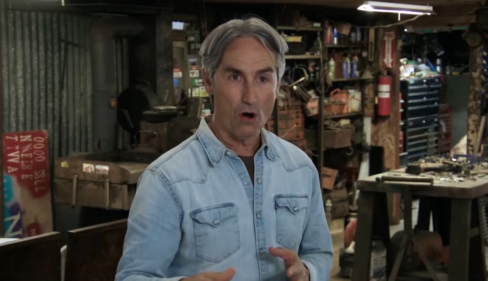 Mike Wolfe, seen in a still from American Pickers, gave a shout-out to the show's production crew