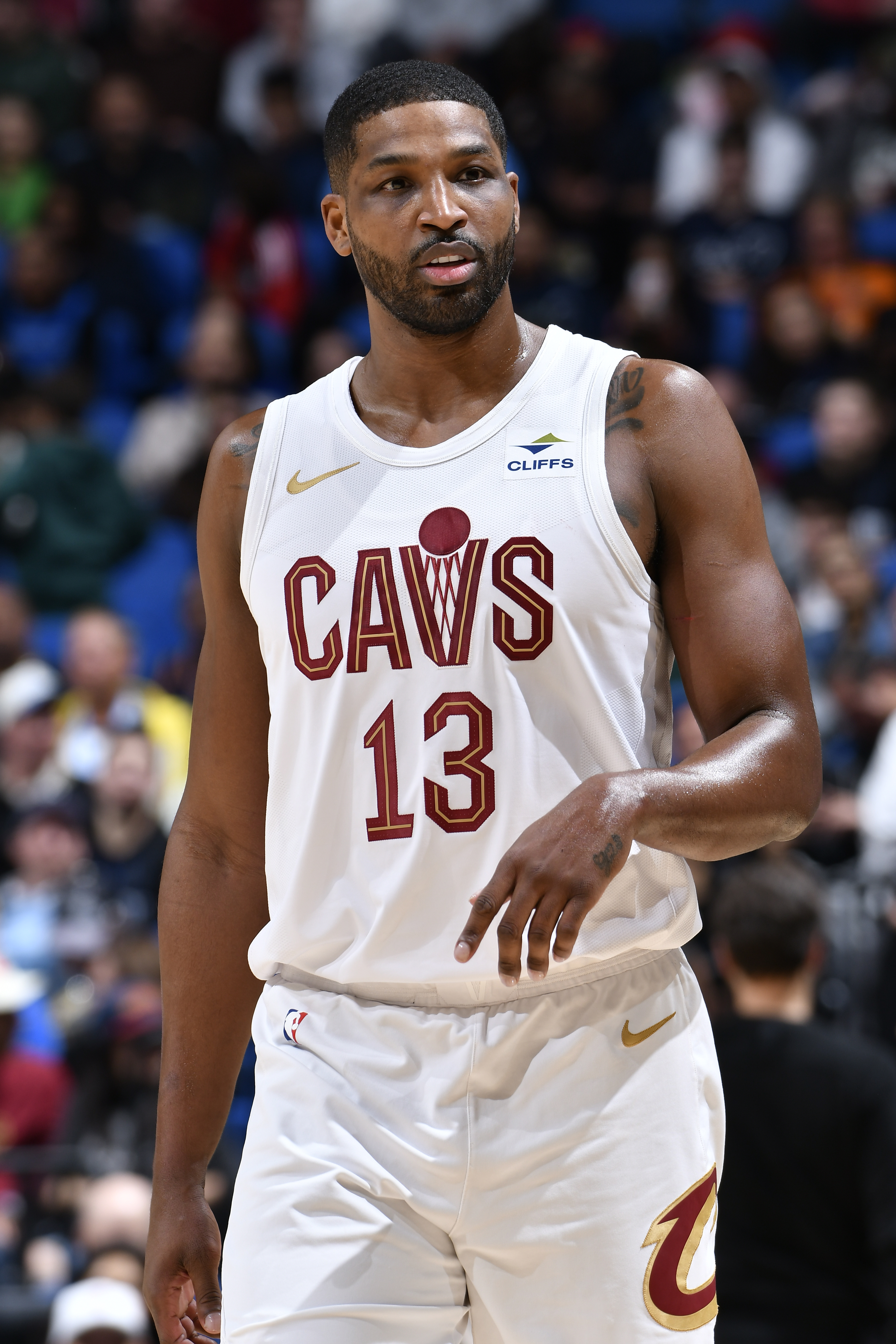 Tristan Thompson playing with the Cleveland Cavaliers against the Orlando Magic in January 2024