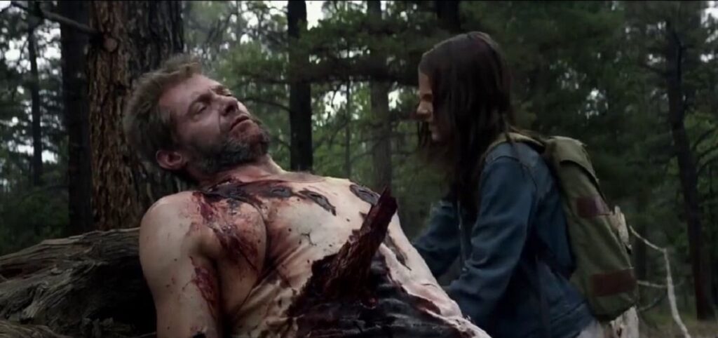 Wolverine in his dying moments from Logan.