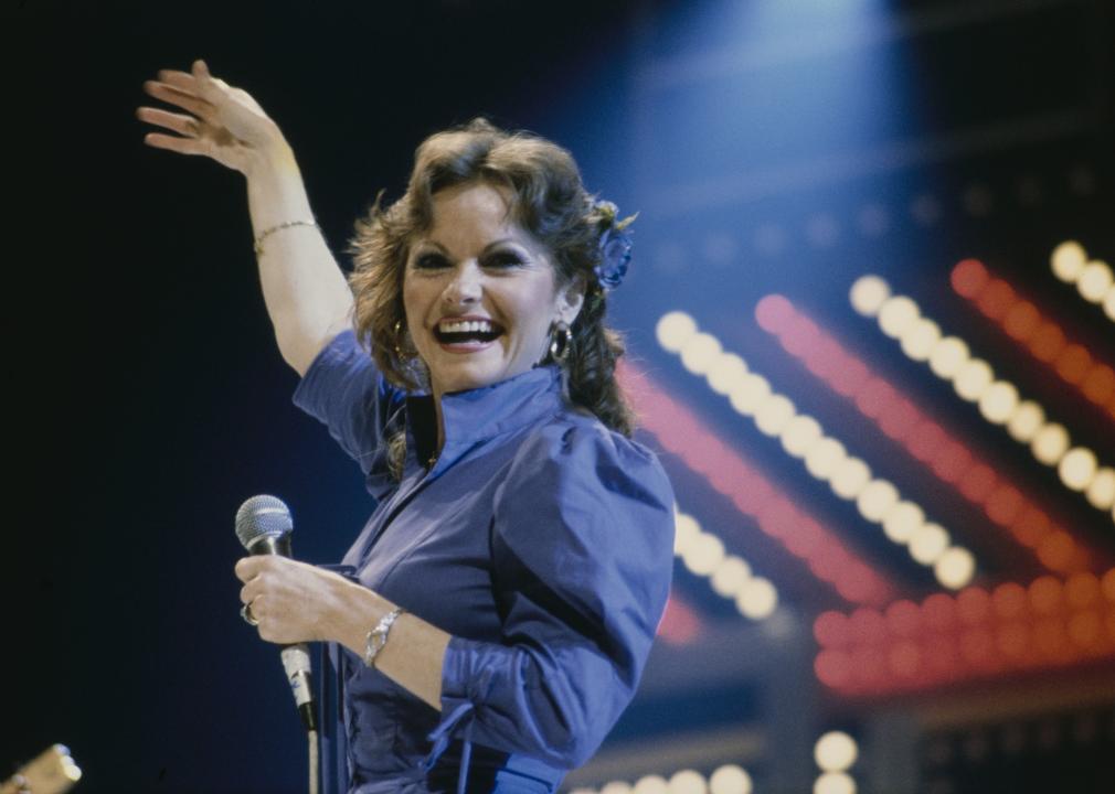 Jeannie C Riley performs at the International Festival of Country Music at Wembley Arena.