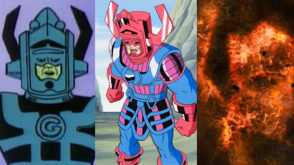 Galactus in the 1967 Fantastic Four cartoon, in the 1994 Fantastic Four animated series, and in Rise of the Silver Surfer.