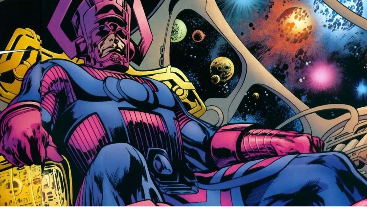 Galactus searching the universe for sustenance, art by Alan Davis. 