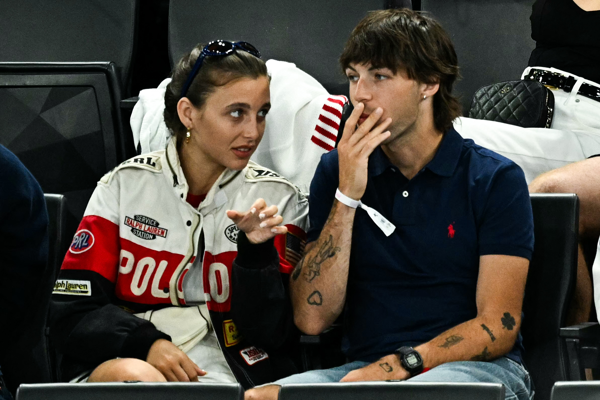 Emma Chamberland and Peter McPoland seemingly confirmed their relationship with matching outfits while watching the Olympics together in Paris, France