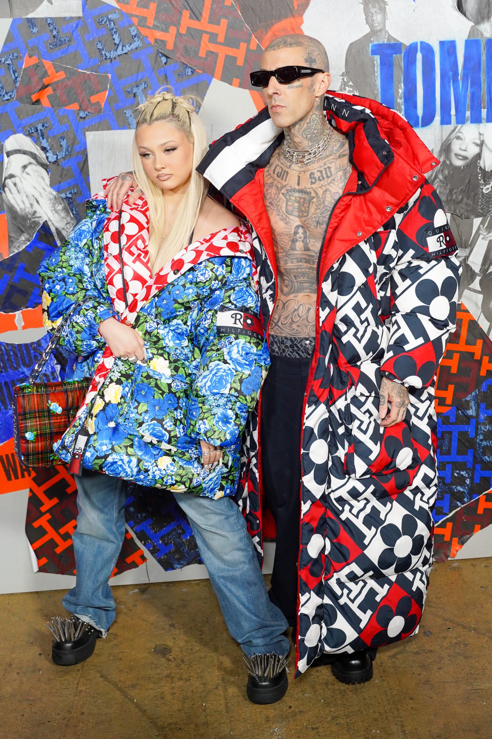 Alabama Barker and father Travis Barker at the Tommy Hilfiger Fall 22 NYFW Experience during New York Fashion Week