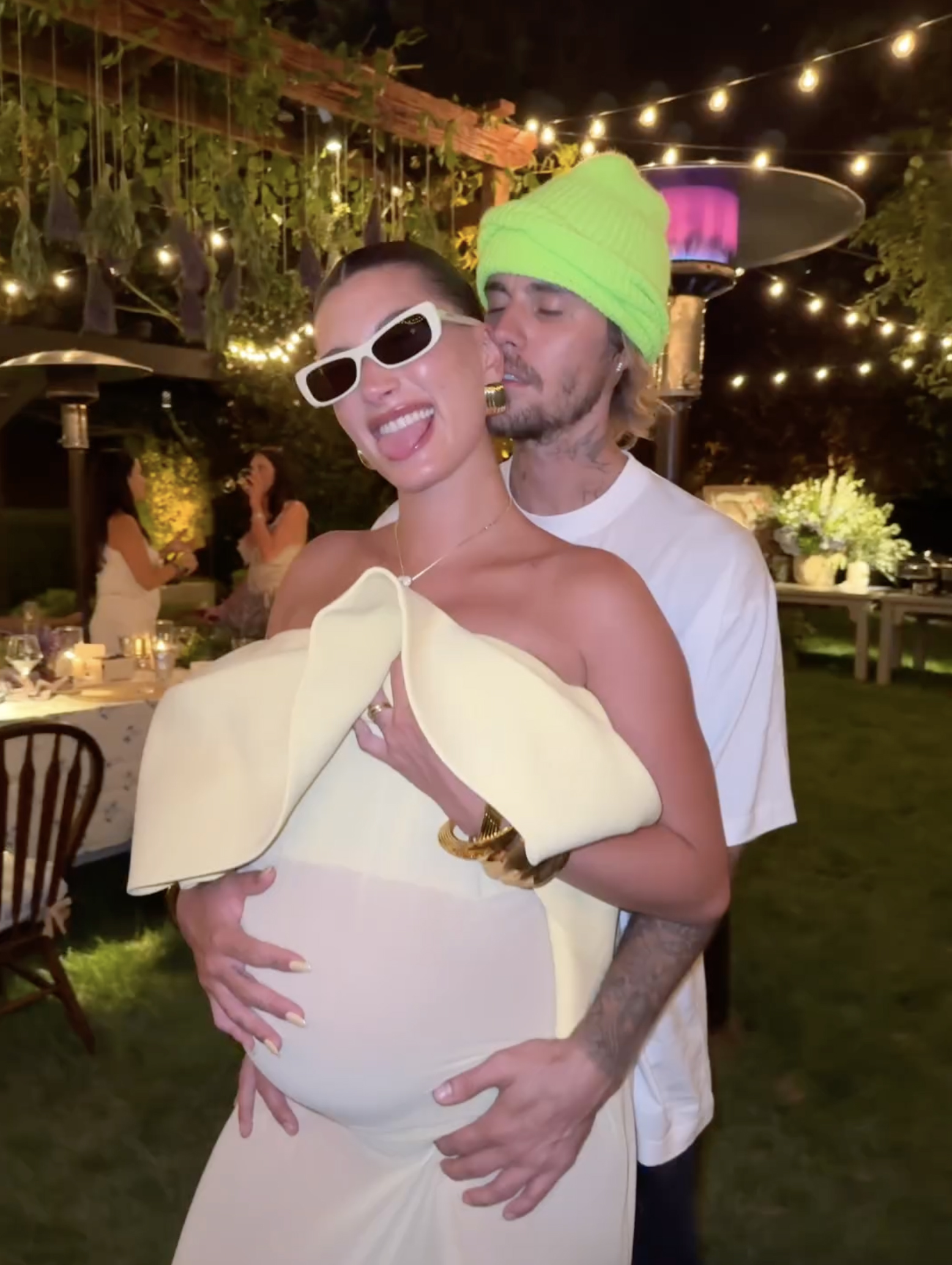 The fans noticed clues in photos from Hailey Bieber's baby shower