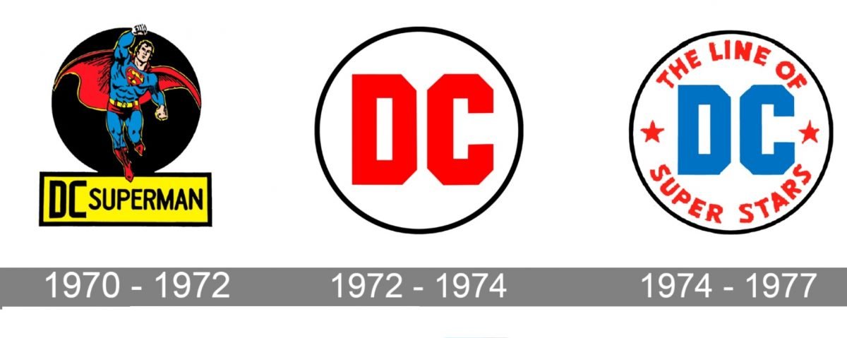 DC Comics'm early Bronze Age of Comics logos, from 1970-1977.