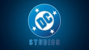 The new DC Studios logo, unveiled by James Gunn at Comic-Con 2024.