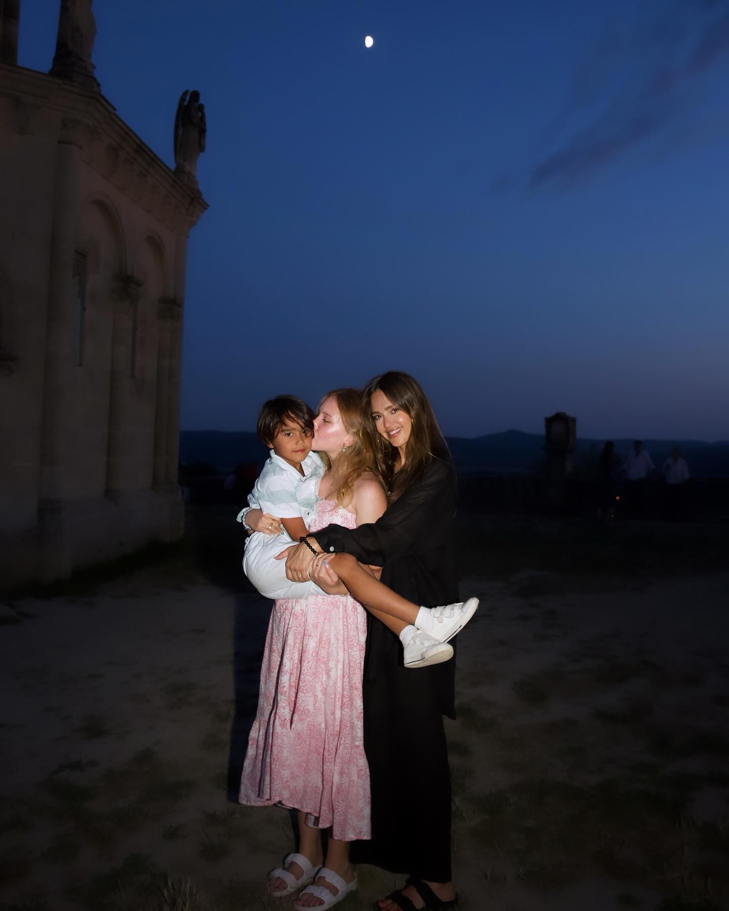 Jessica Alba with her two children Haven and Hayes in the South of France