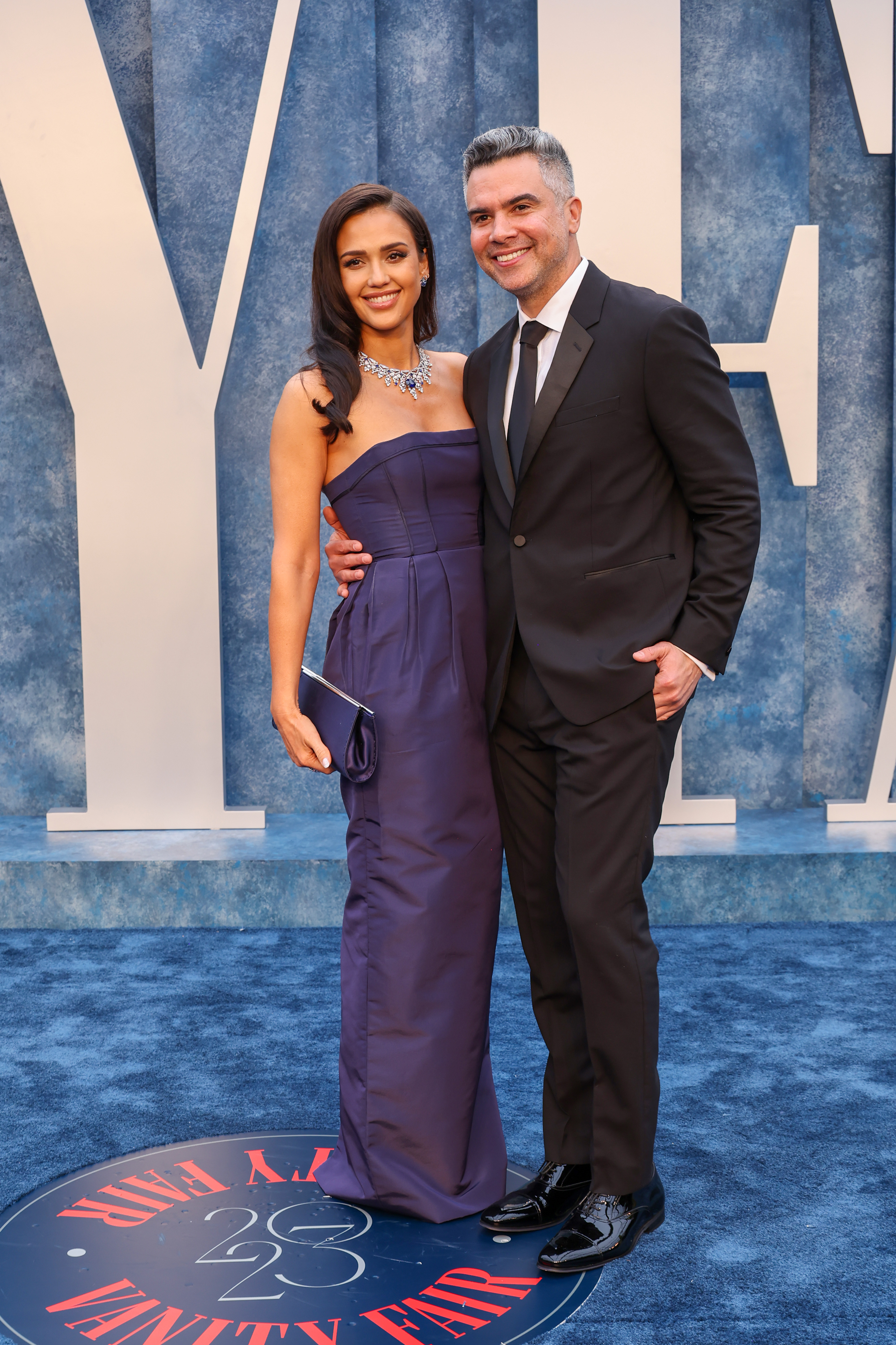 Jessica Alba and Cash Warren at the 2023 Vanity Fair Oscar Party on March 12, 2023, in Beverly Hills, California