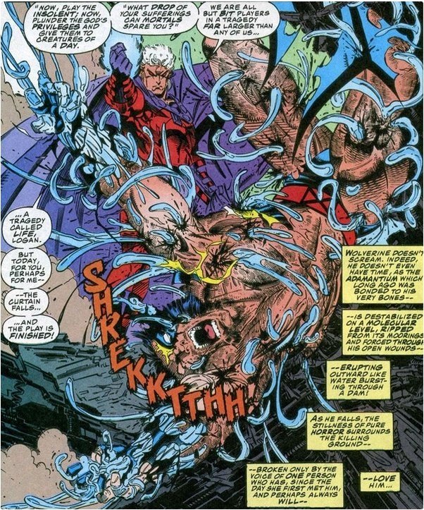 image from wolverine comic story fatal attractions with adamantium in marvel