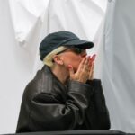 Lady Gaga is seen waving to fans on July 22, 2024, in Paris, France.