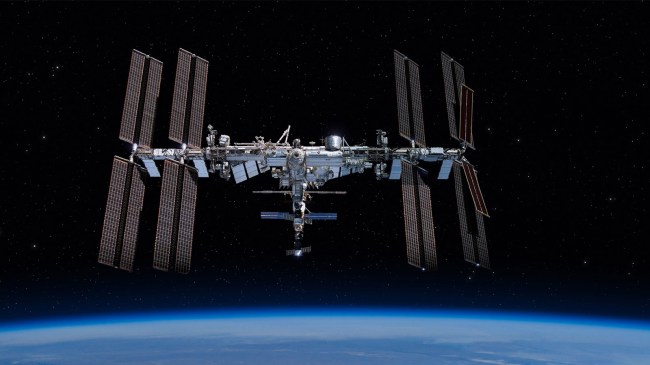 International space station on orbit of Earth