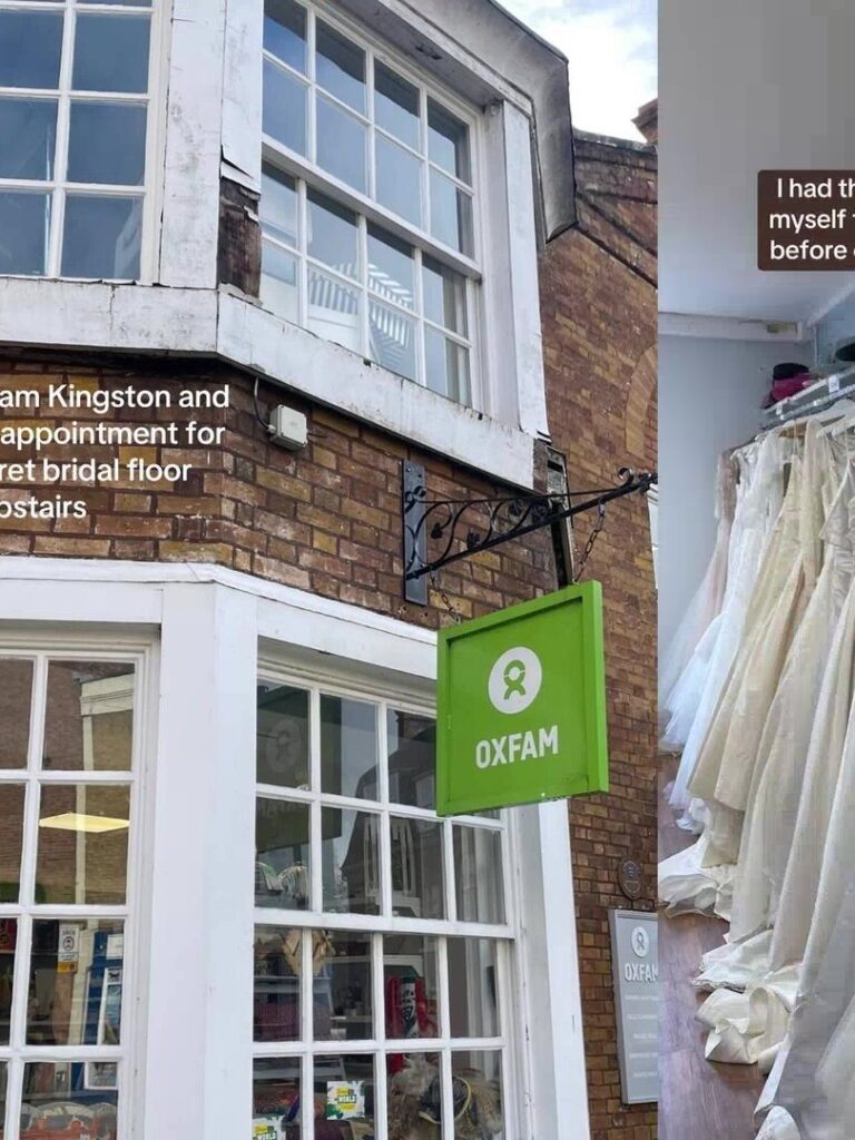 A bride went shopping in Oxfam and checked out their secret bridal floor in Kingston