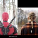 Ryan Reynolds shares Deadpool photo (L) and Taylor Swift's 'Evermore' album cover (R)