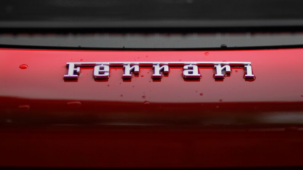 Ferrari logo on red car