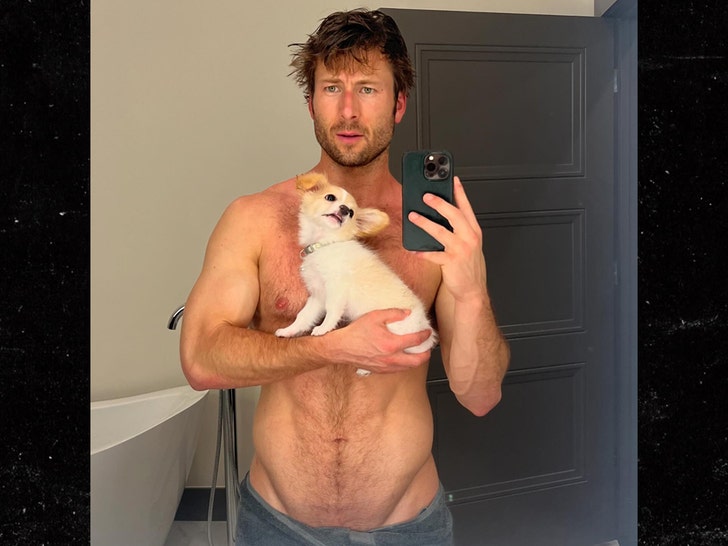 Glen Powell Shows Off His Cute Puppy, Hot Body