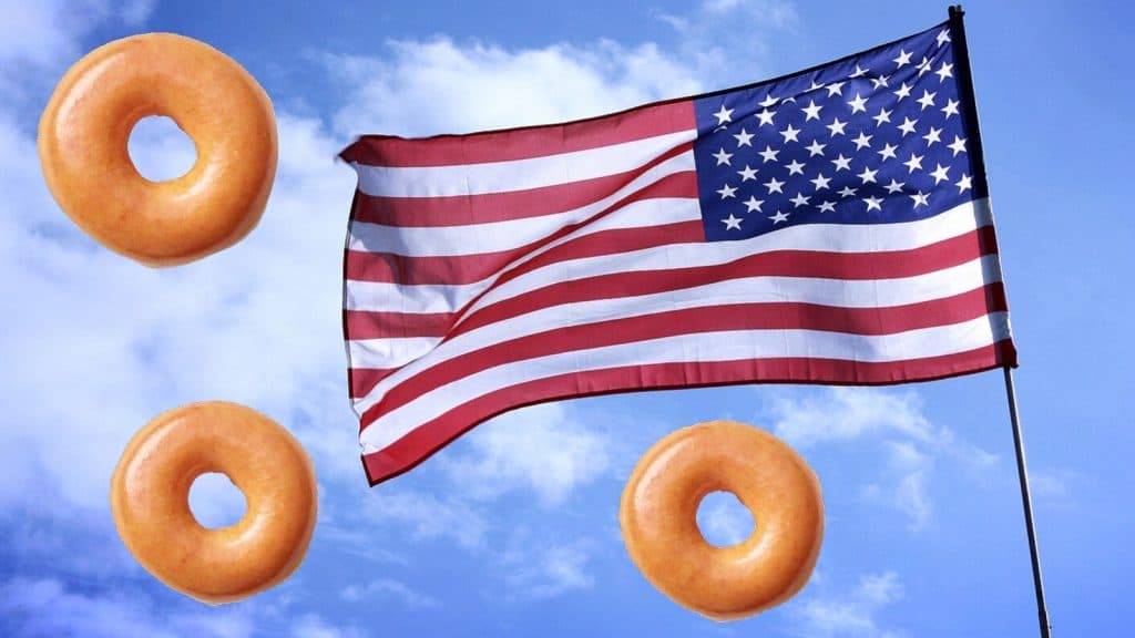 American flag krispy kreme doughnut