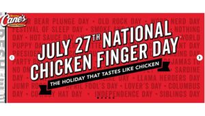 national chicken finger day