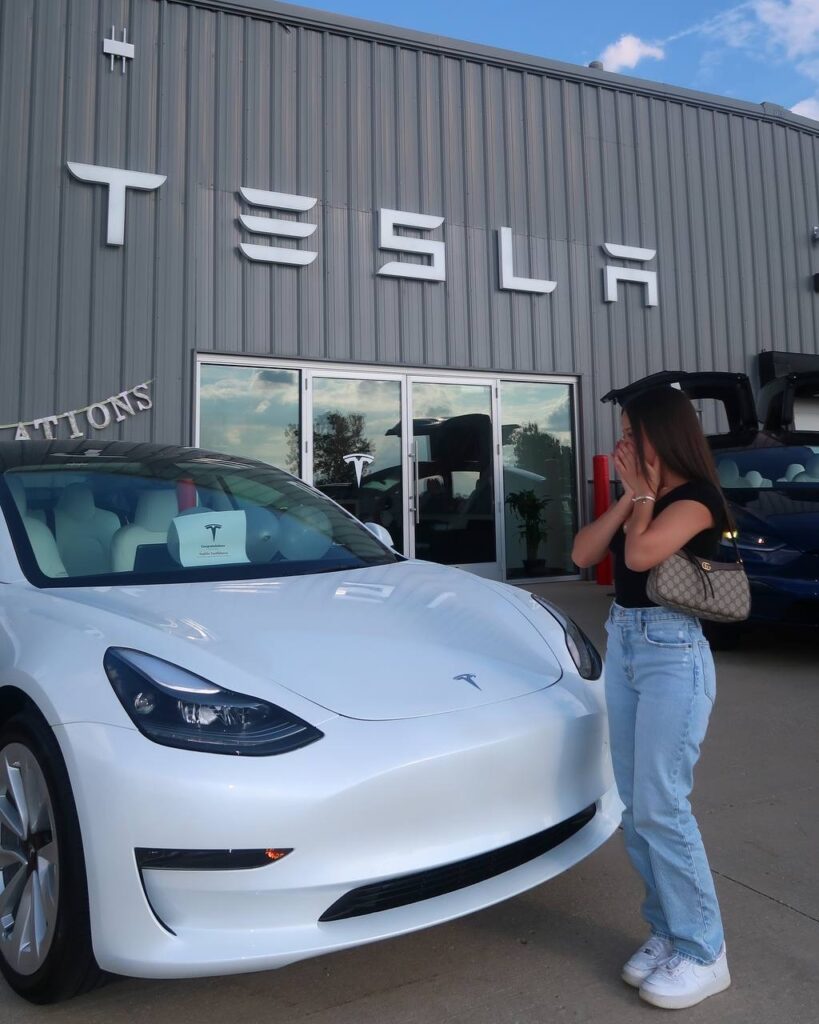 A 17-year-old social media influencer in Illinois bought a Tesla Model 3 with money she made from her channels